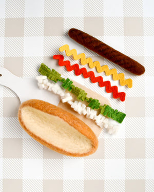 Tara Treasures Felt Hot Dog Set | Wool Felt Pretend Play  | Children of the Wild