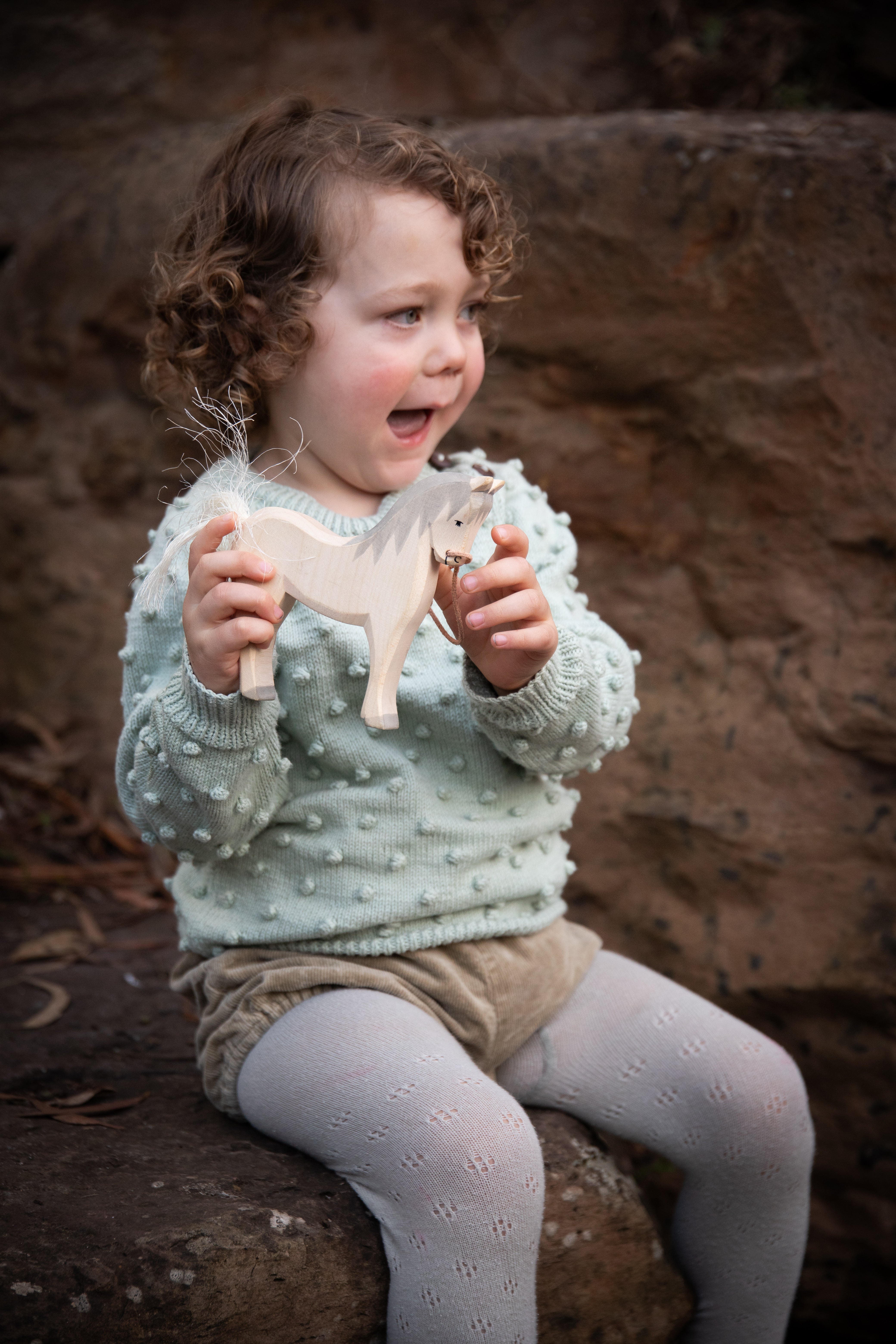 Ostheimer Wooden Horse in White 11116 | Family and Farm Friends | Children of the Wild