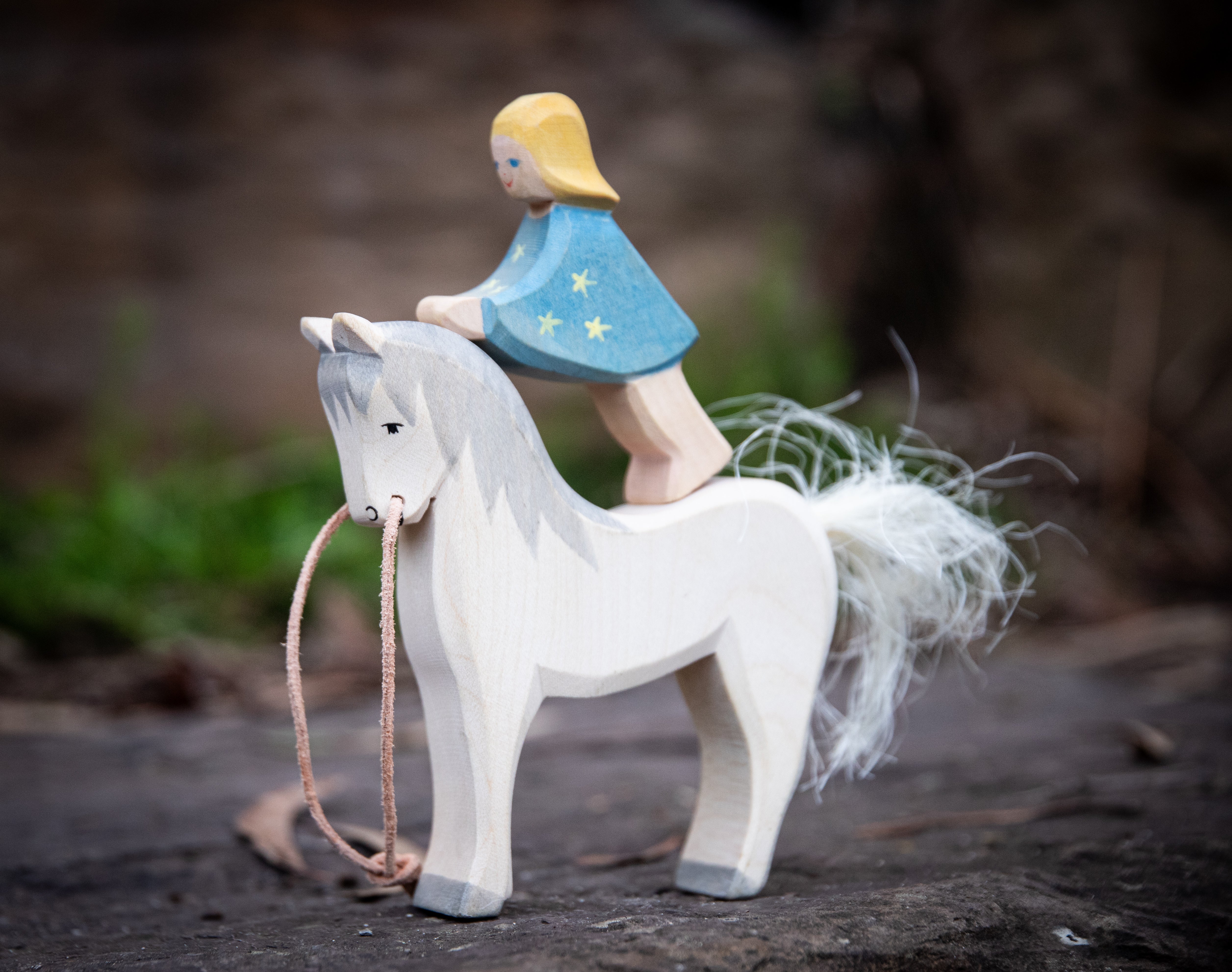 Ostheimer Wooden Horse in White 11116 | Family and Farm Friends | Children of the Wild