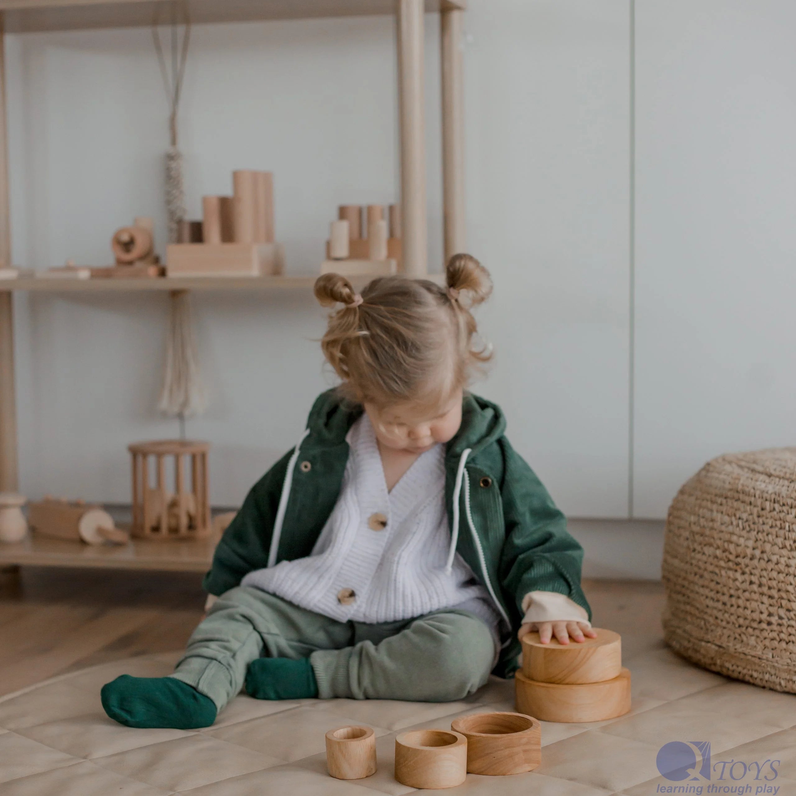 Qtoys Natural Stacking Bowls | Sensory Play | Children of the Wild