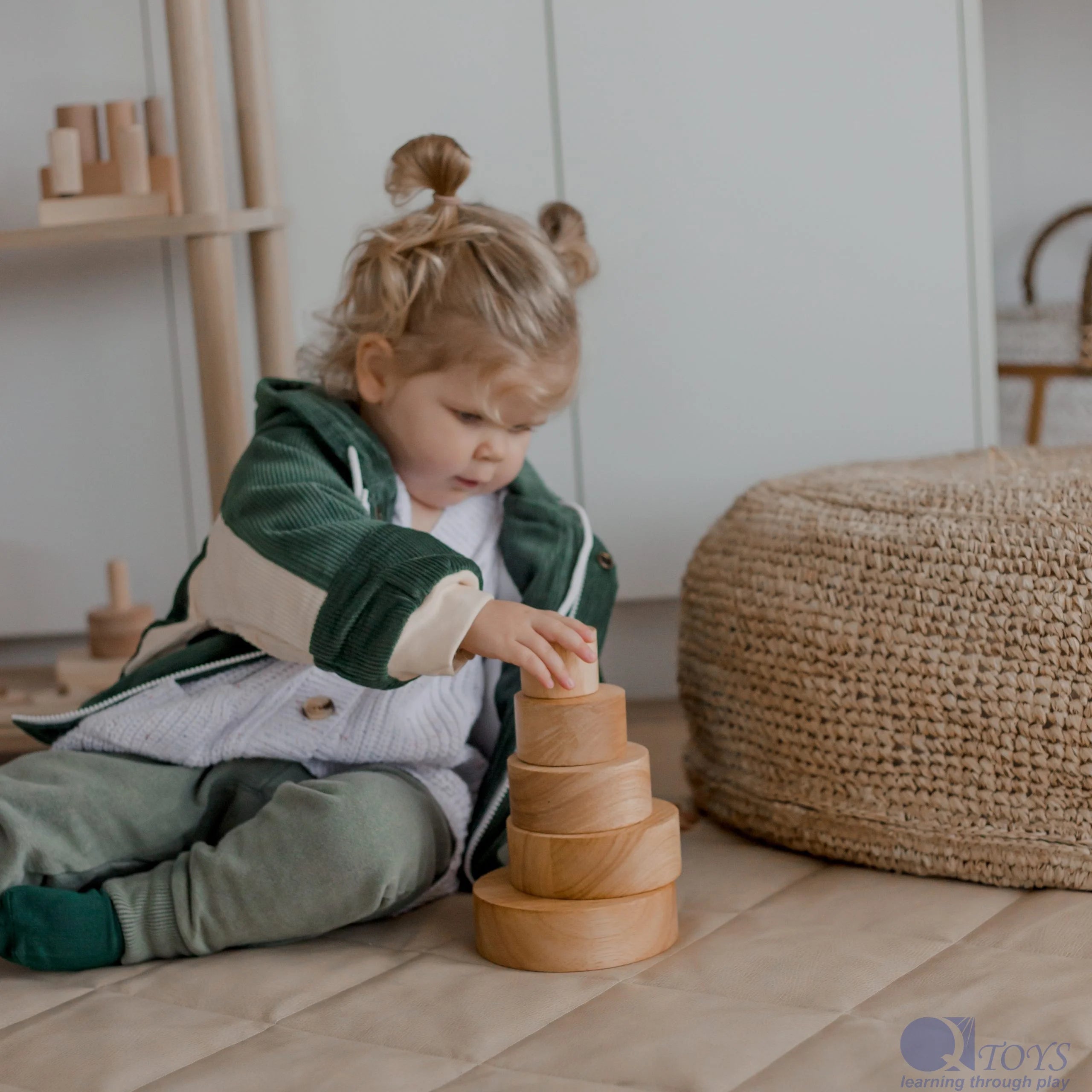 Qtoys Natural Stacking Bowls | Sensory Play | Children of the Wild