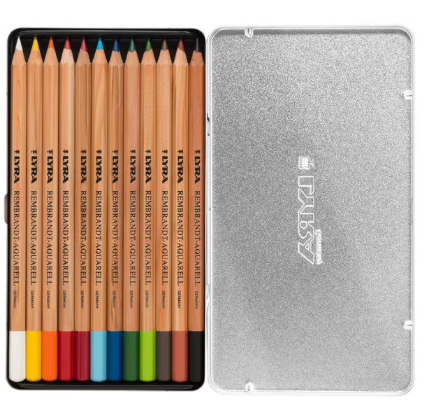 Lyra Rembrandt Aquarell Pencils Tin of 12 Assorted Colours | Art Supplies | Children of the Wild