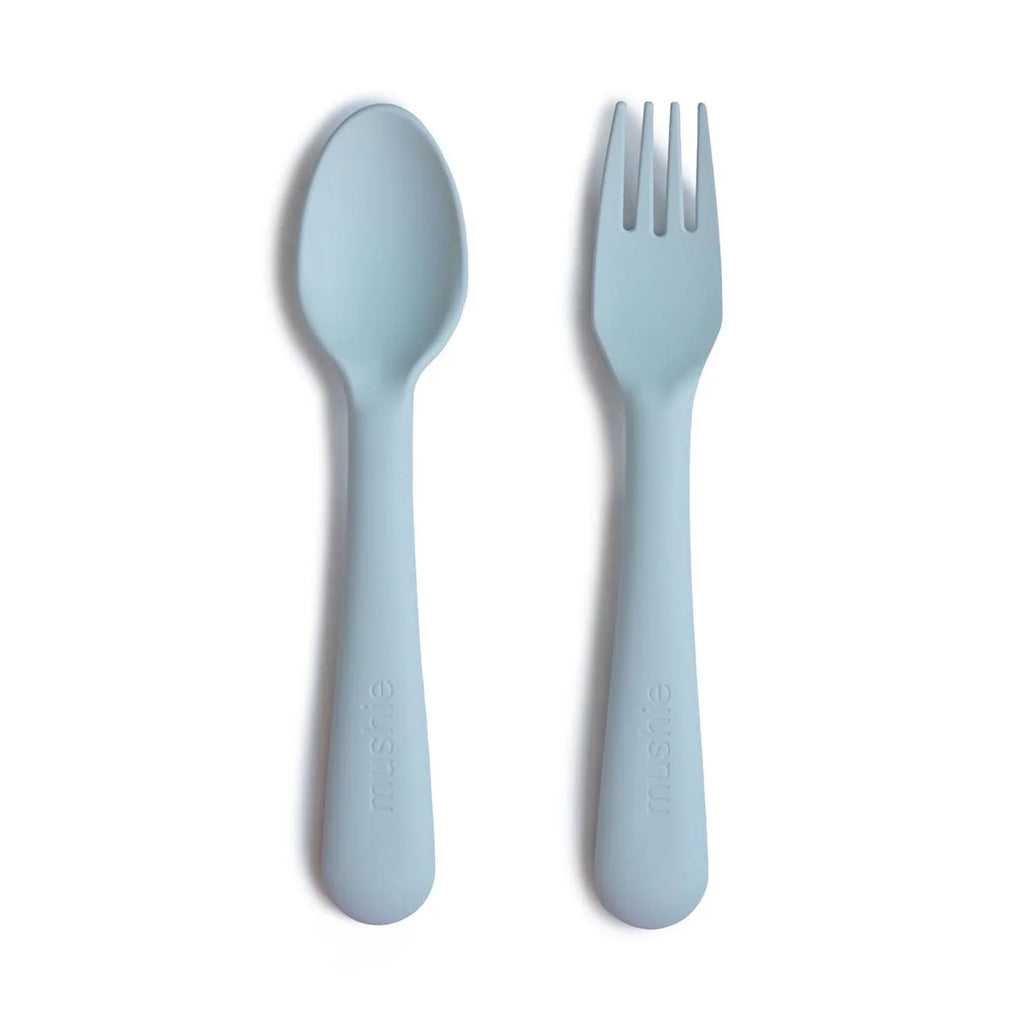 Mushie Mushie Fork and Spoon in Powder Blue | 25% OFF SALE | Children of the Wild