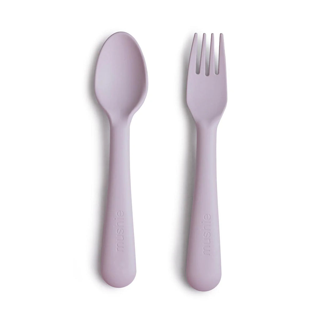 Mushie Mushie Fork and Spoon in Soft Lilac | 25% OFF SALE | Children of the Wild