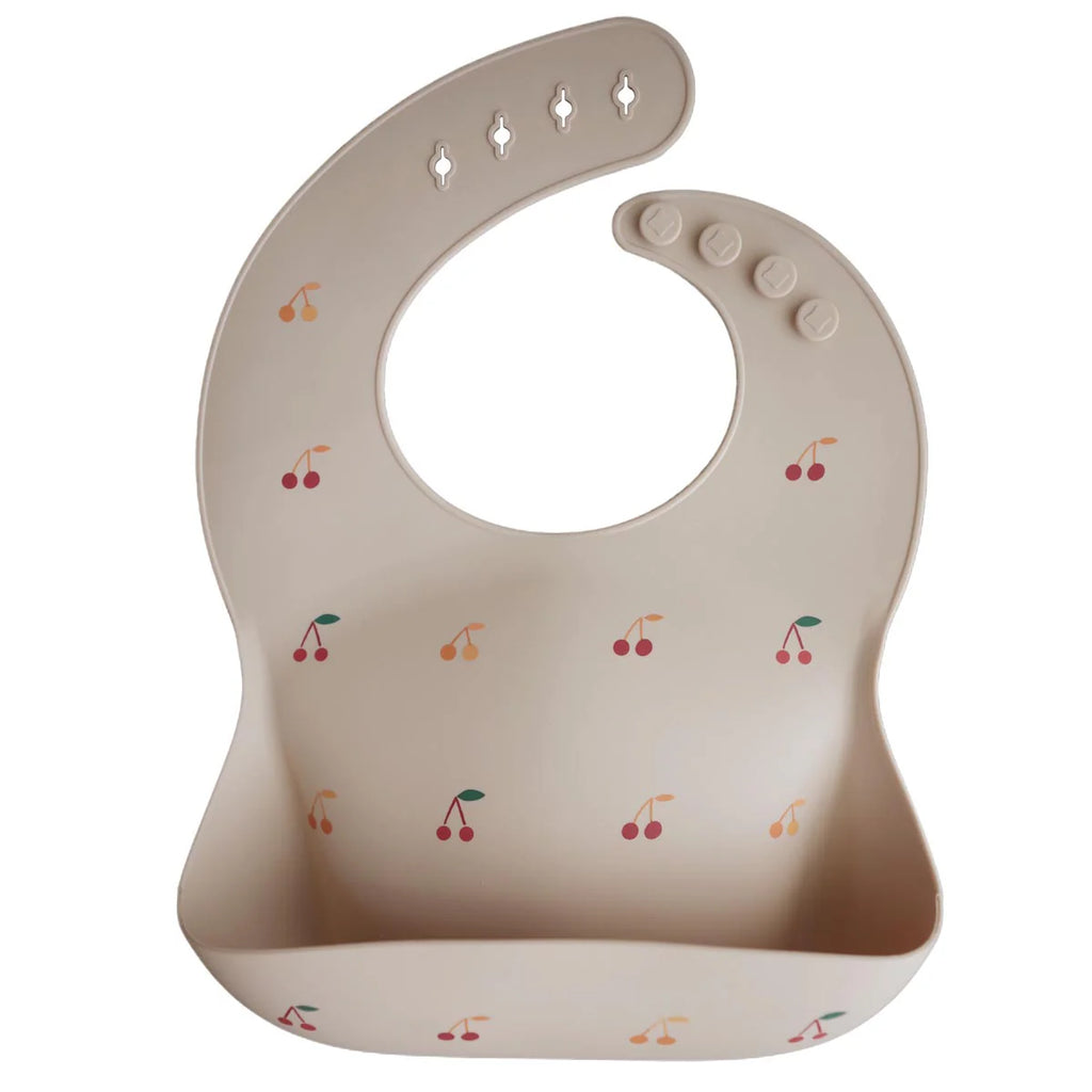 Mushie Silicone Bib in Cherries | 25% OFF SALE | Children of the Wild