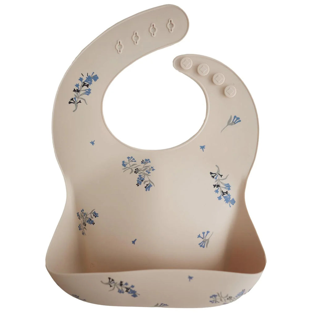 Mushie Silicone Bib in Lilac Flowers | 25% OFF SALE | Children of the Wild