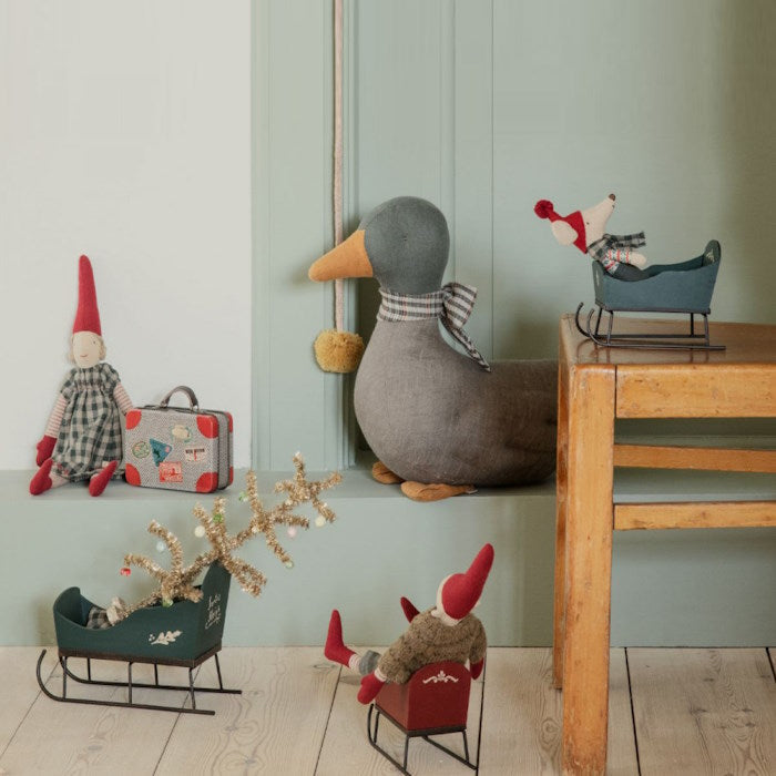 Maileg Mouse Sleigh in Red | 9cm x 12cm | Christmas Collection | Children of the Wild