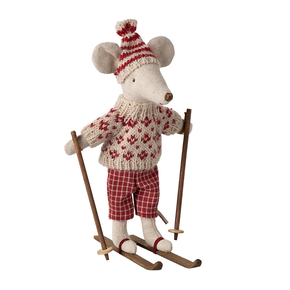 Maileg Winter Mouse with Skis Mum | 2024 Release | Children of the Wild