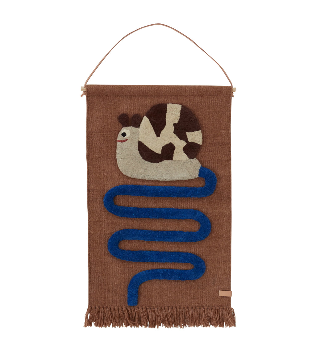 OYOY Living Design Sally Snail On The Way Wall Rug in Blue | 25% OFF | Children of the Wild