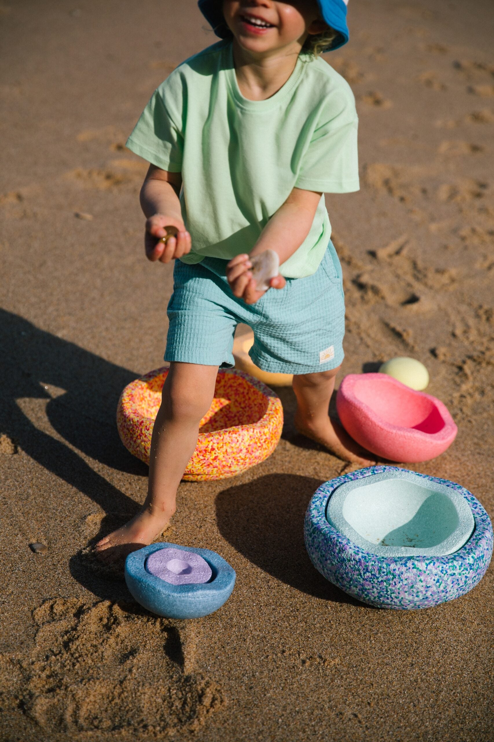 Stapelstein Summer Pastel Set Complete | 2 Stepping Stones + Inside Set | Children of the Wild