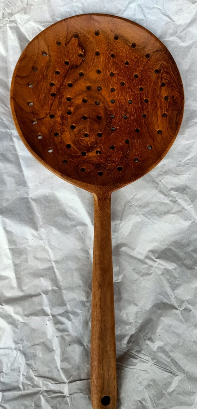 Papoose Teak Slotted Spoon | Sensory Tools | Children of the Wild
