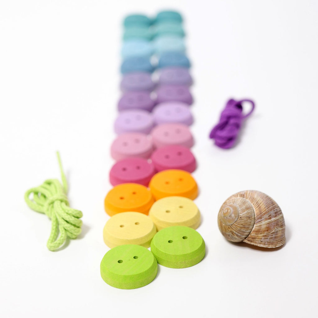 Grimm’s Small Pastel Wooden Buttons | 3+ years | Children of the Wild