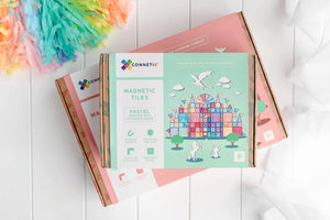 Connetix 120 Piece Pastels Creative Magnetic Tiles Pack | Children of the Wild