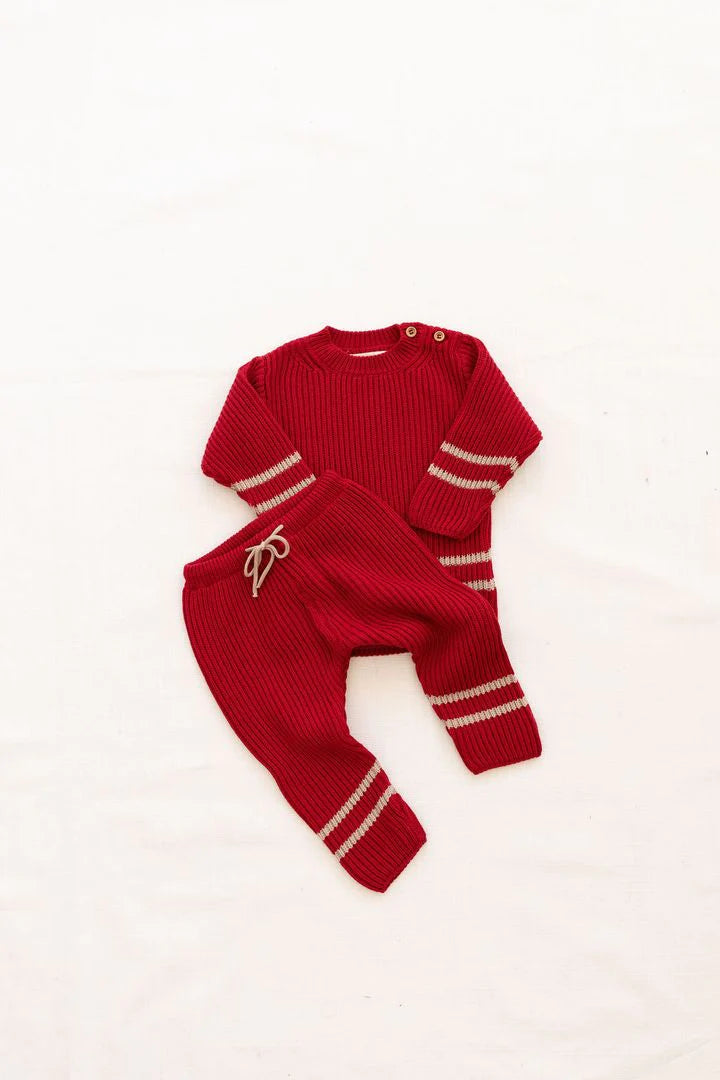 Fin & Vince Organic Ribbed Knit Sweater in Chili Flax | 30% OFF SALE |Children of the Wild