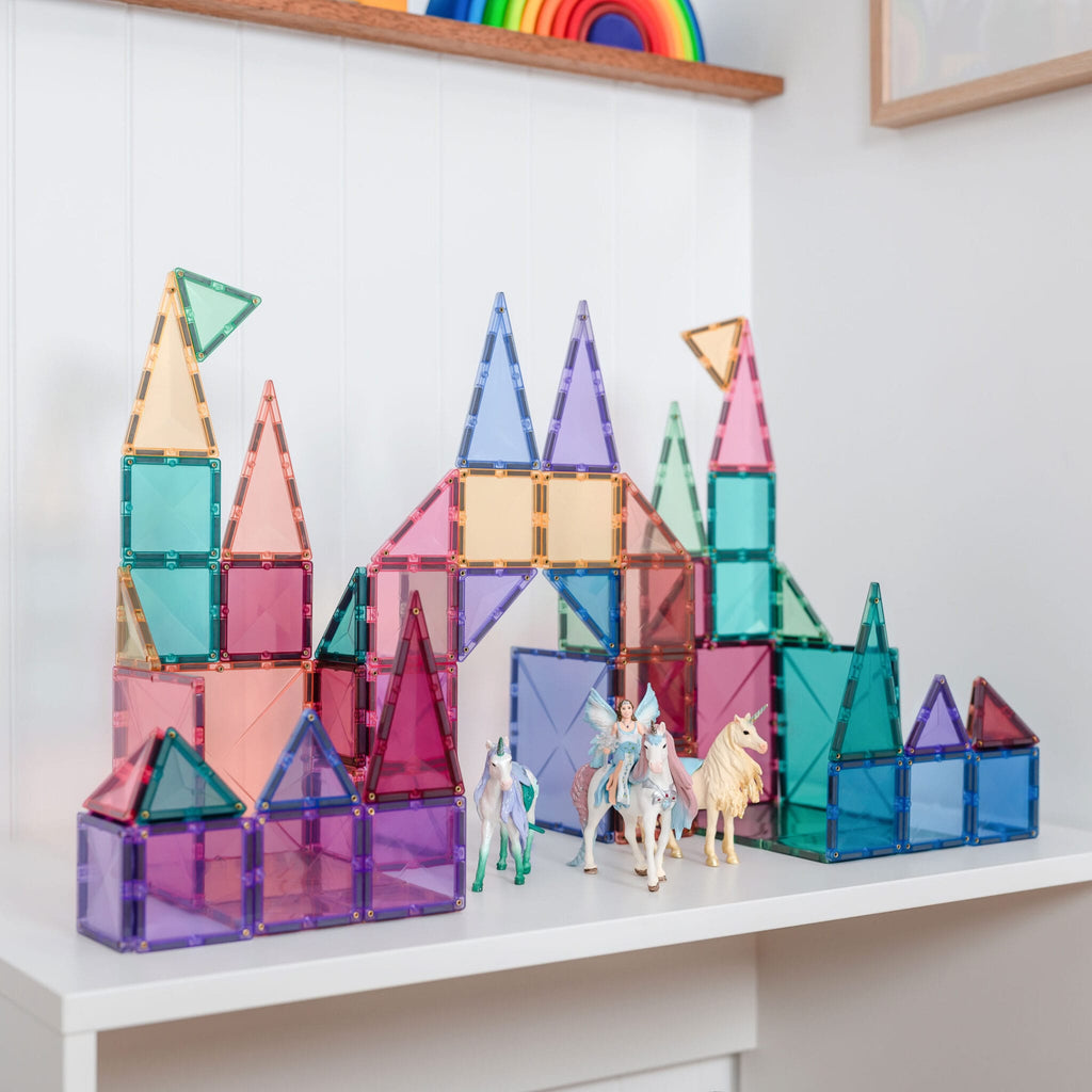 Connetix 64 Piece Pastels Starter Magnetic Tiles Pack | Children of the Wild