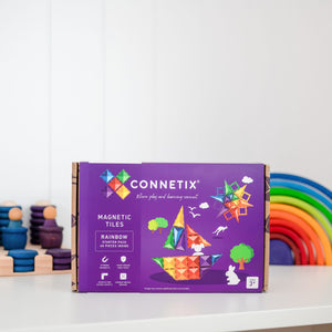 Connetix 60 Piece Magnetic Tiles Set in Rainbow | 10% OFF SALE | Children of the Wild