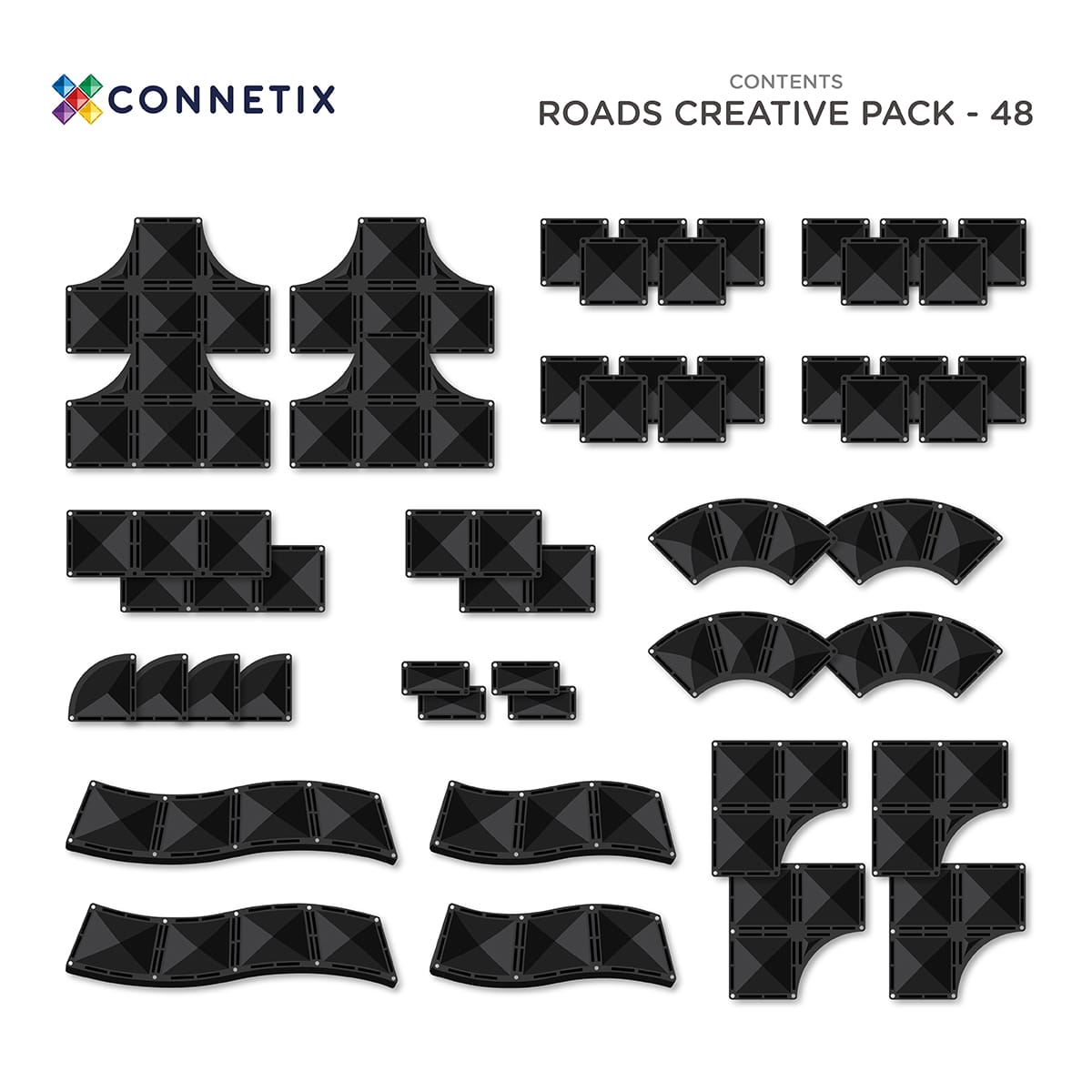 Connetix 48pc Creative Roads Magnetic Tile Pack | 2024 Release | Children of the Wild