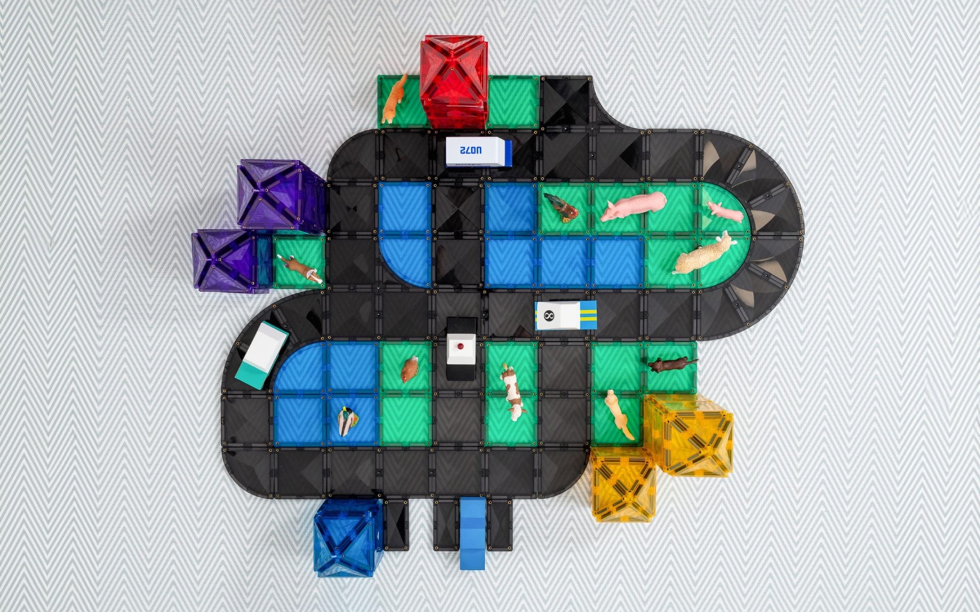 Connetix 48pc Creative Roads Magnetic Tile Pack | 2024 Release | Children of the Wild