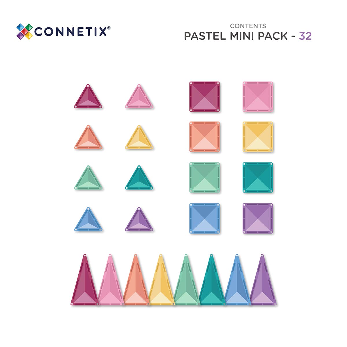 Connetix Tiles 32 Pc Mini Pastel Set | Children of the Wild