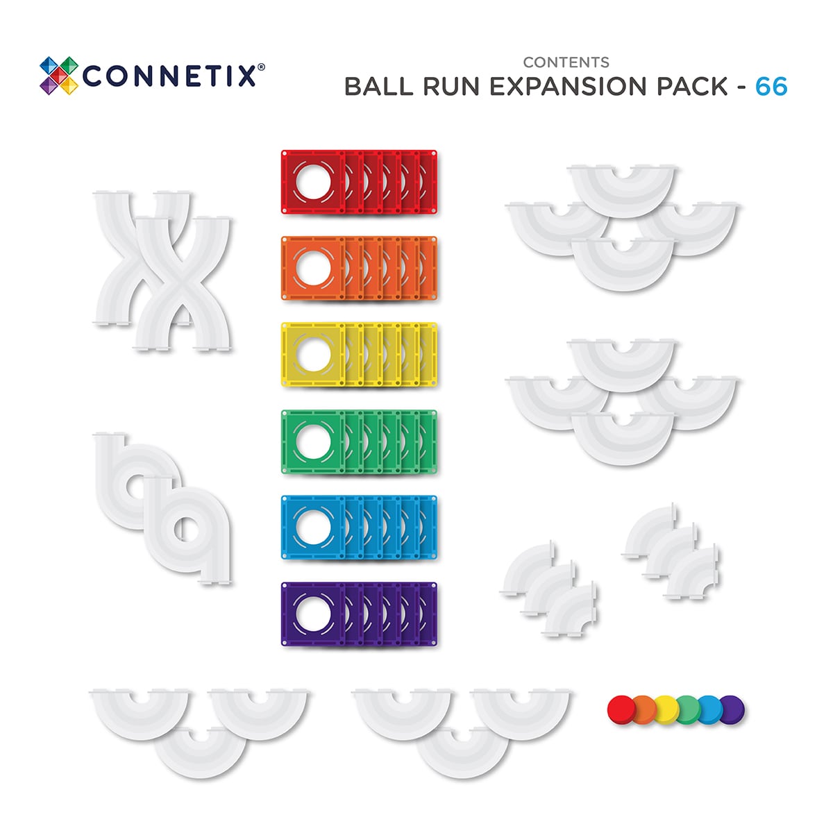 Connetix 66 Piece Rainbow Ball Run Expansion Pack | Children of the Wild