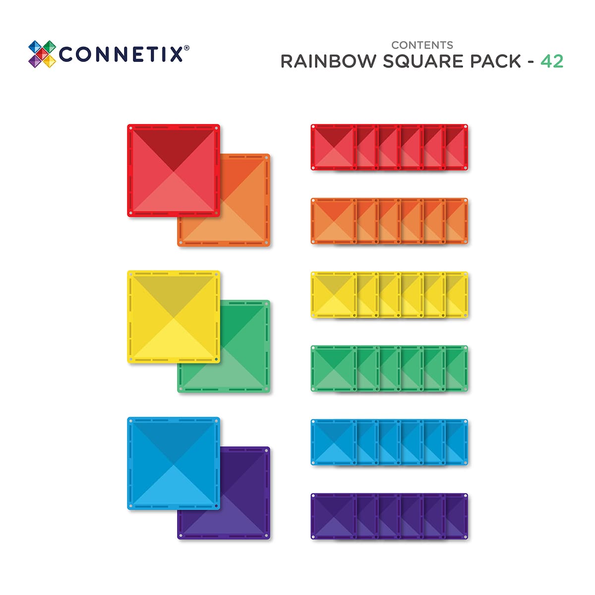 Connetix 42 Pc Rainbow Square Pack | Children of the Wild