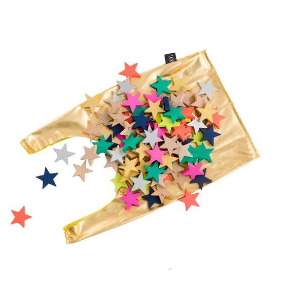 Kiko & GG Tanabata Wooden Star Dominos in Gold with 100 Pcs | Children of the Wild