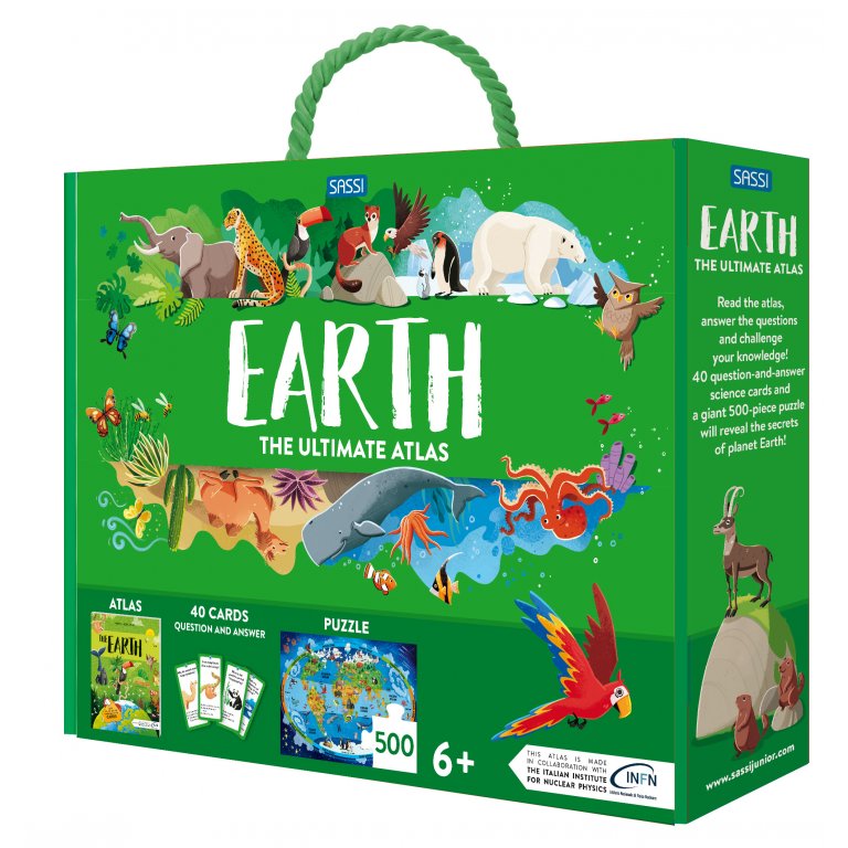 Sassi Junior The Ultimate Atlas and Puzzle Set - Earth 500 pcs | Children of the Wild