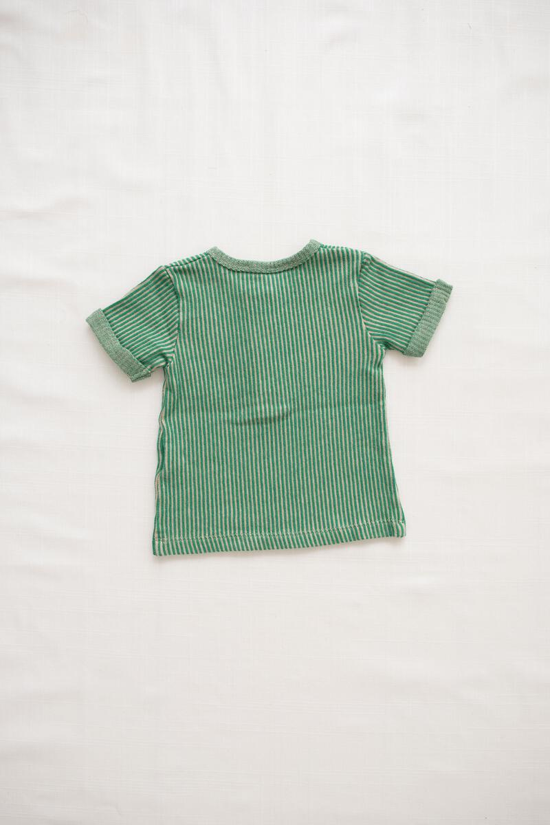 Fin and Vince Ribbed Terry Snap Tee in Emerald | 30% OFF | Children of the Wild