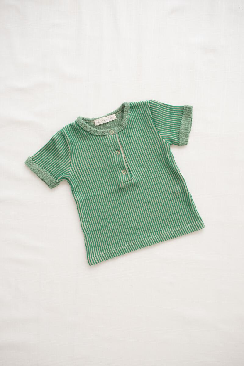 Fin and Vince Ribbed Terry Snap Tee in Emerald | 30% OFF | Children of the Wild
