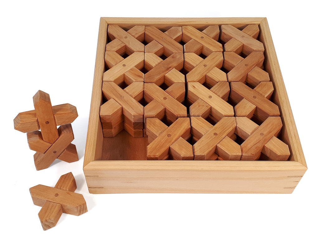 Bauspiel X-Shape Blocks Full Set of 48 Pieces in Tray | Children of the Wild