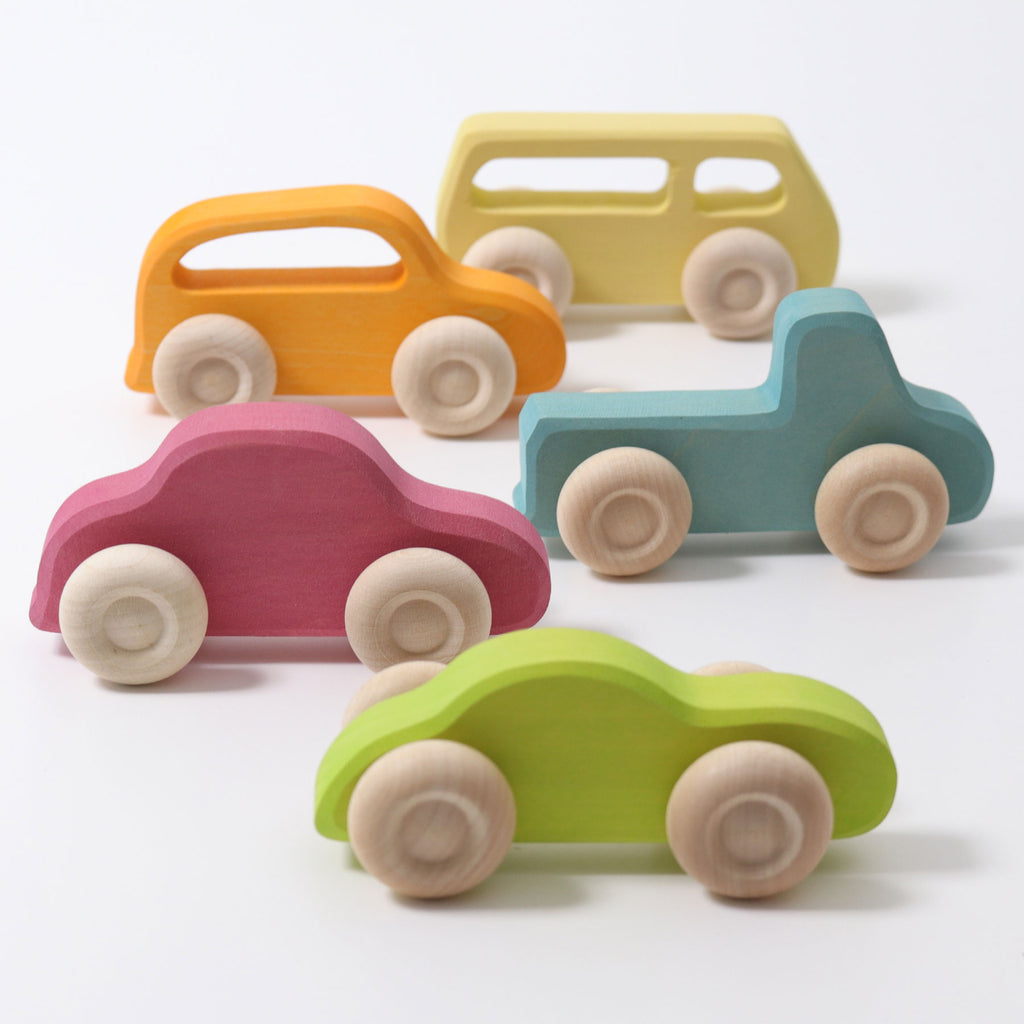 Grimms Cars Slimline Set of Five | Wooden Cars | Children of the Wild