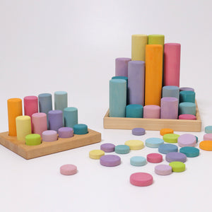 Grimms Rollers Large Pastel Building Set | Wooden Block Sets | Children of the Wild