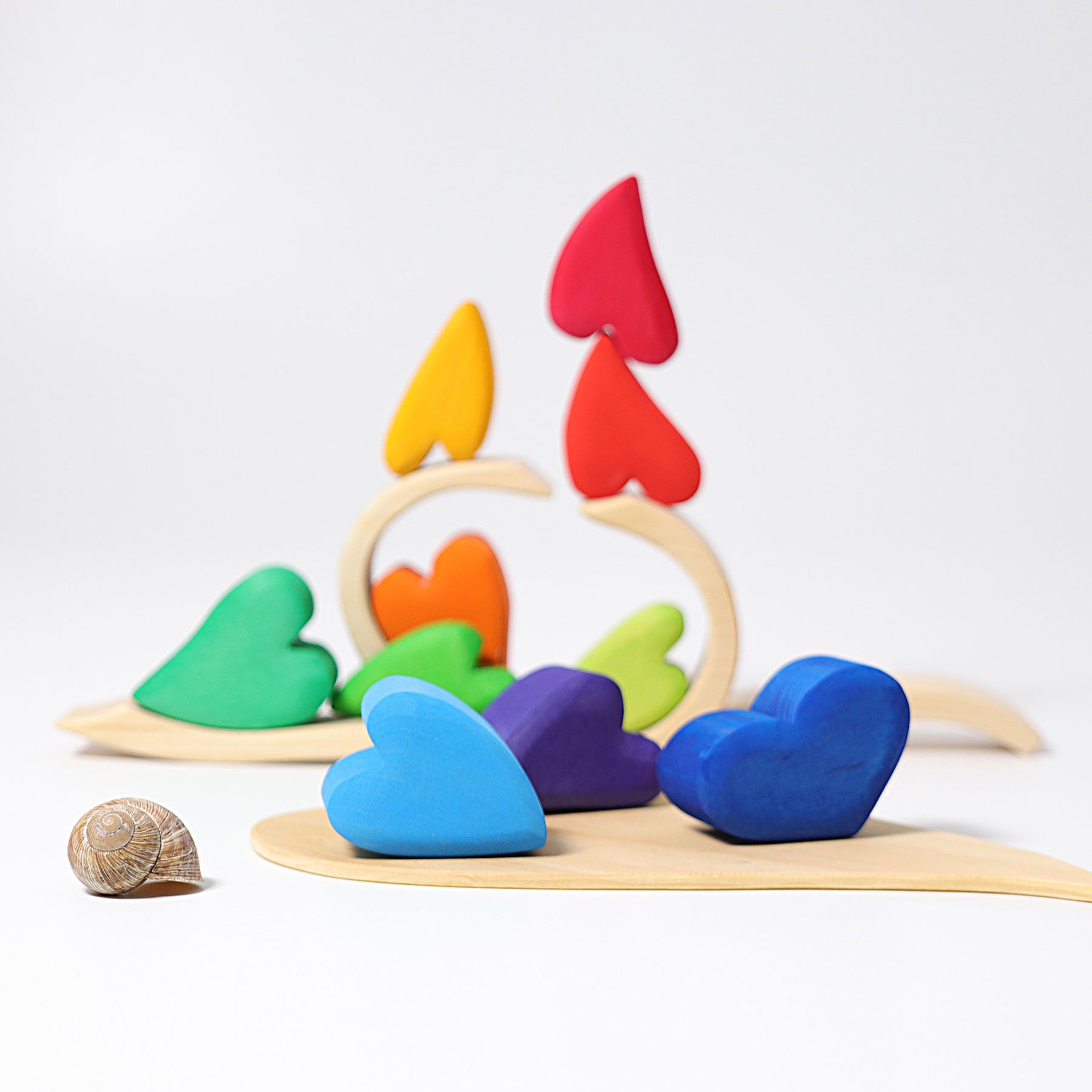 Grimms Rainbow Hearts | Wooden Block Sets | Children of the Wild