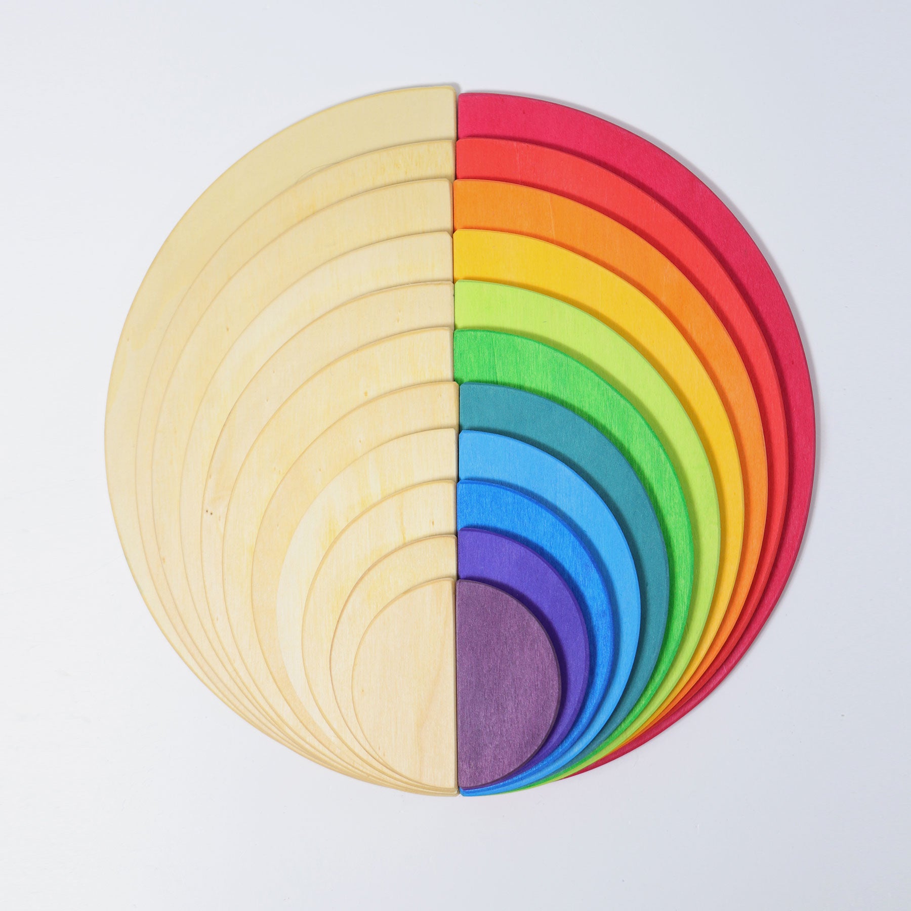 Grimms Semi Circles Rainbow | Wooden Building Sets | 2+ Years | Children of the Wild