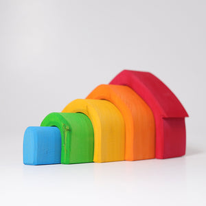 Grimms Stacking House Coloured | Wooden Block Sets | 12+ Months | Children of the Wild