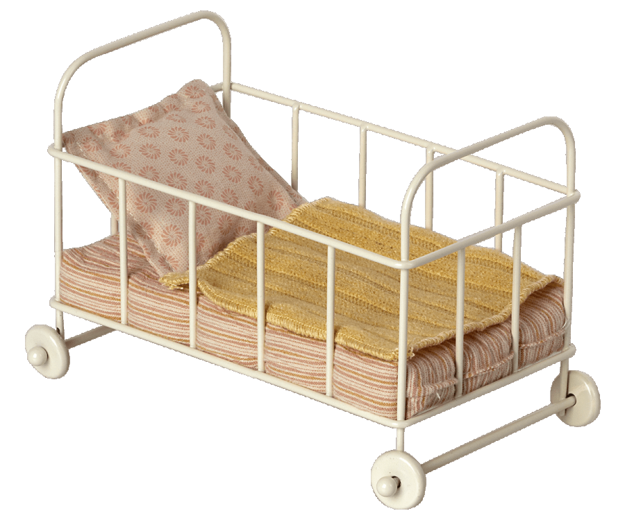 Maileg Cot Bed Micro Rose | Dolls House Furniture | Children of the Wild