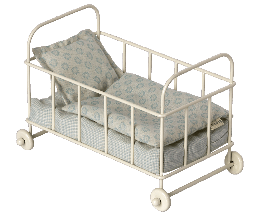 Maileg Cot Bed Micro Blue | Dolls House Furniture | Children of the Wild