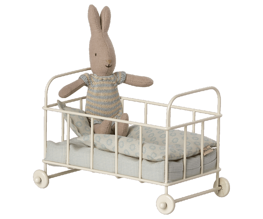 Maileg Cot Bed Micro Blue | Dolls House Furniture | Children of the Wild