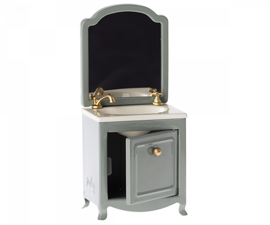 Maileg Miniature Sink Dresser and Mirror in Dark Mint | Children of the Wild