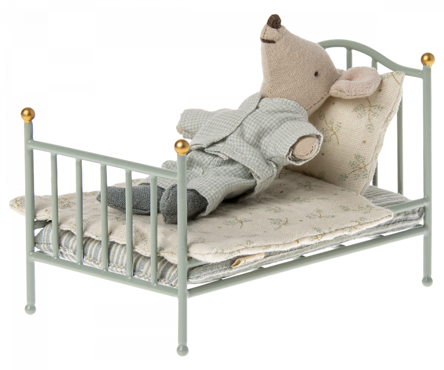Maileg Vintage Mouse Bed in Mint | 2022 Release | Children of the Wild