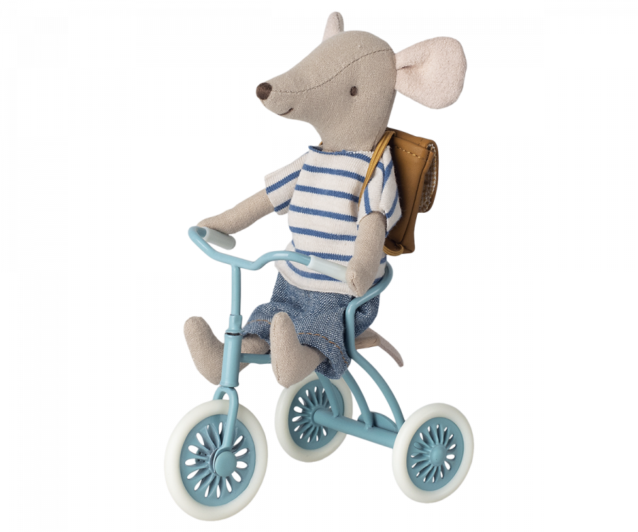 Maileg Mouse Abri à tricycle in Petrol Blue | 2023 Release | Children of the Wild
