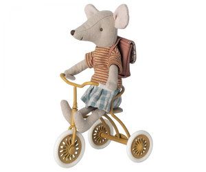 Maileg Mouse Abri à tricycle in Ochre | 2023 Release | Children of the Wild