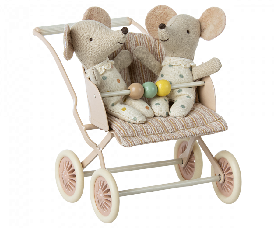 Maileg Baby Mice Stroller in Rose | 2023 Retired | Children of the Wild