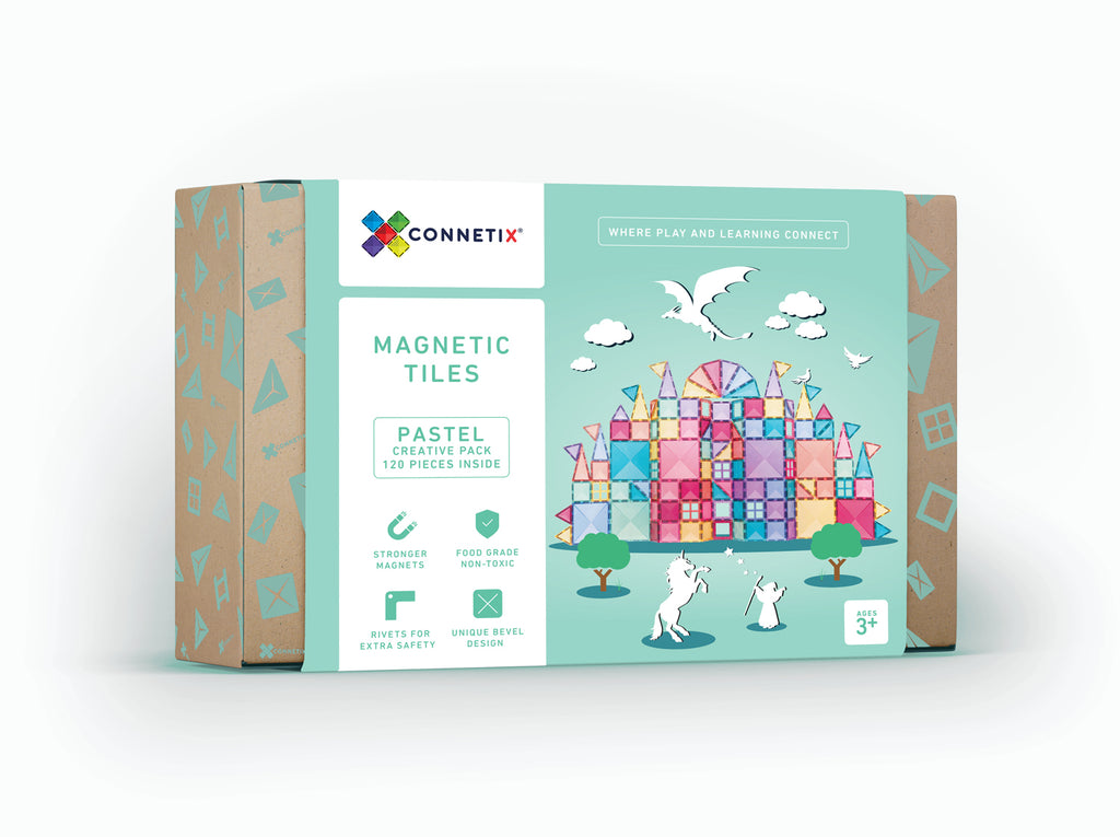 Damaged Box Seconds | Connetix 120 Pastels Creative Magnetic Tiles Pack | Children of the Wild