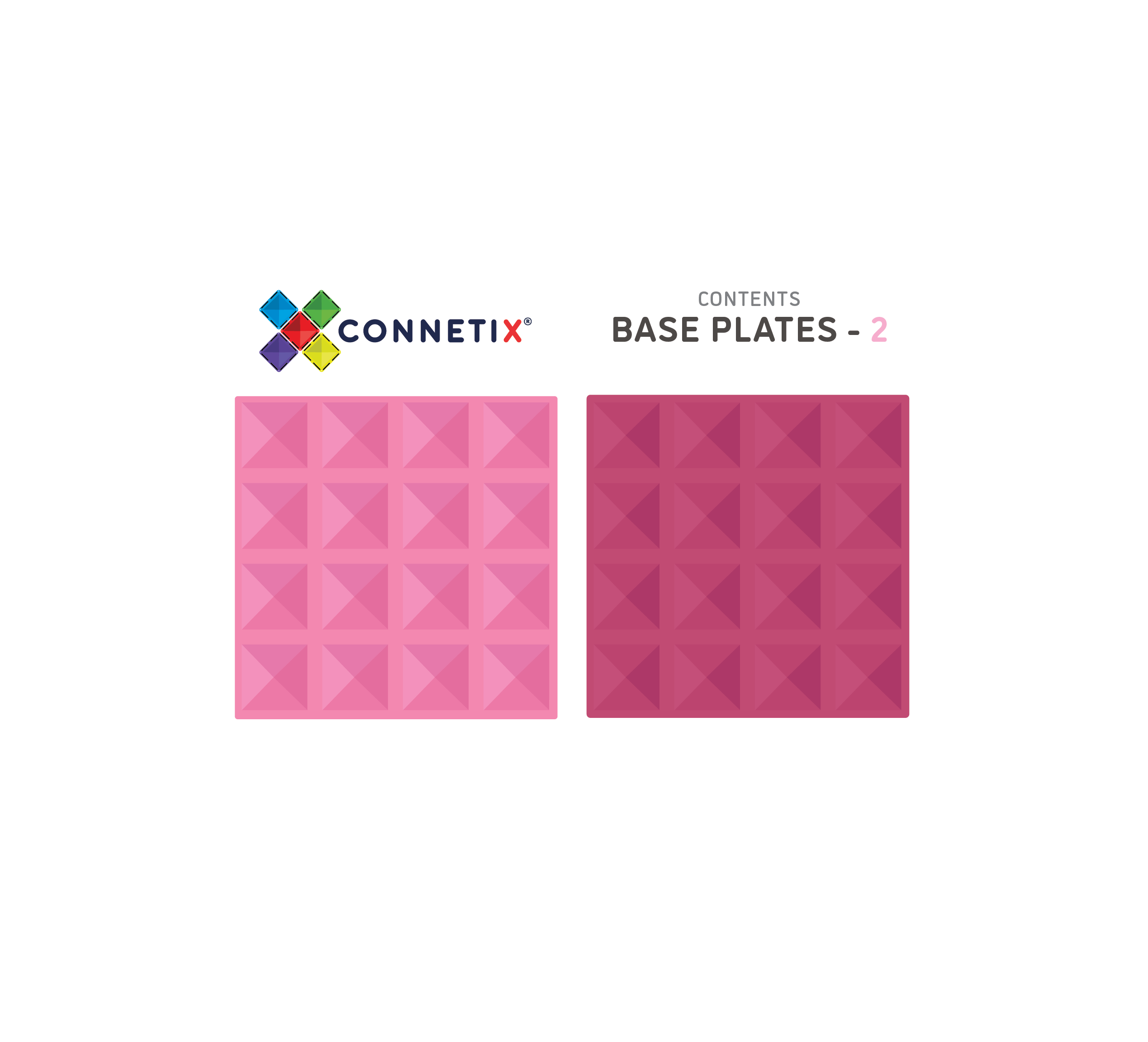 Connetix Tiles Berry and Pink Base Plate 2 Piece Set | 10% OFF SALE | Children of the Wild