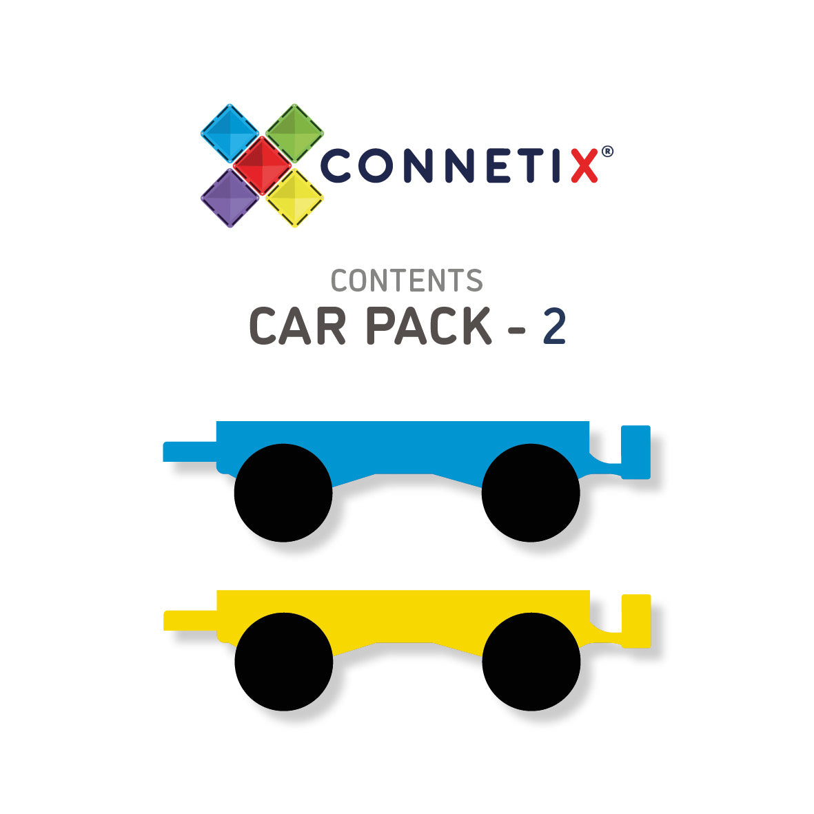 Connetix Magnetic Tile Car Base Pack with 2 pieces | 10% OFF SALE | Children of the Wild