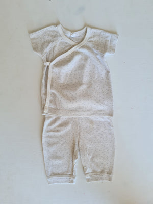 THRIFT Purebaby Two Piece Casual Set- Size 0-3 months