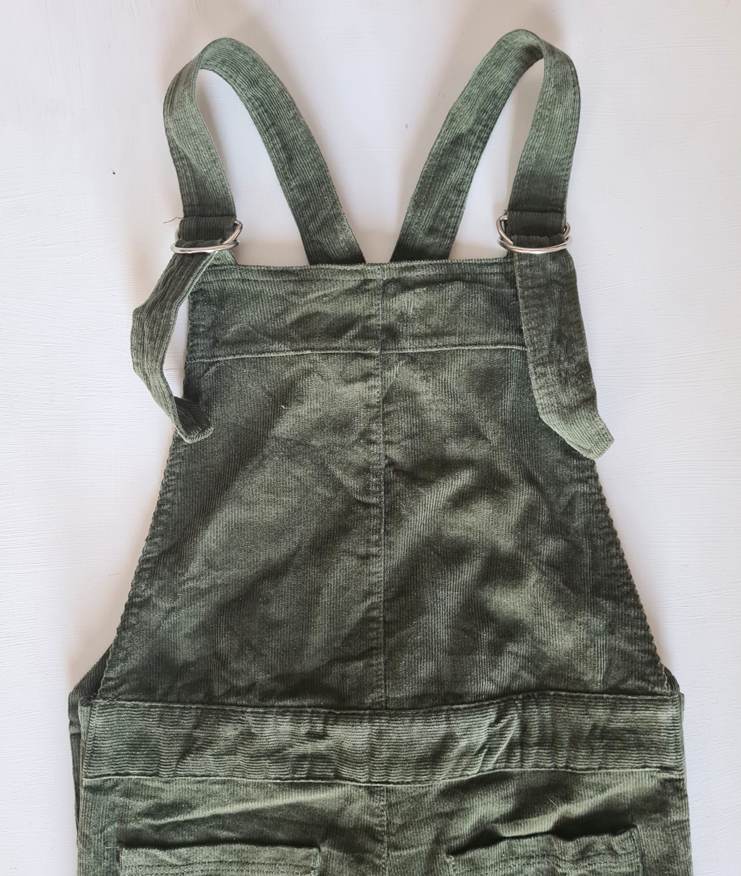 THRIFT Feather Drum - Olive Bell Overalls Size 10