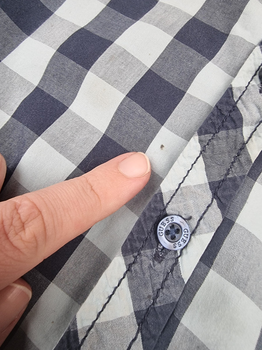 THRIFT SECOND LIFE Guess Size 8 Blue Check Shirt | Children of the Wil ...