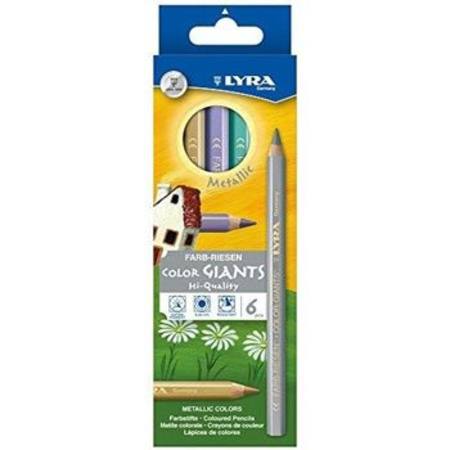 Lyra 6 Colour Giant Metallic Pencils | Children of the Wild